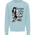 Goth Mum Like a Regular but Spookier Gothic Kids Sweatshirt Jumper Light Blue