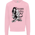 Goth Mum Like a Regular but Spookier Gothic Kids Sweatshirt Jumper Light Pink
