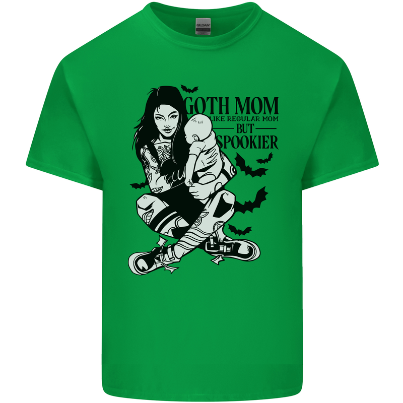Goth Mum Like a Regular but Spookier Gothic Kids T-Shirt Childrens Irish Green