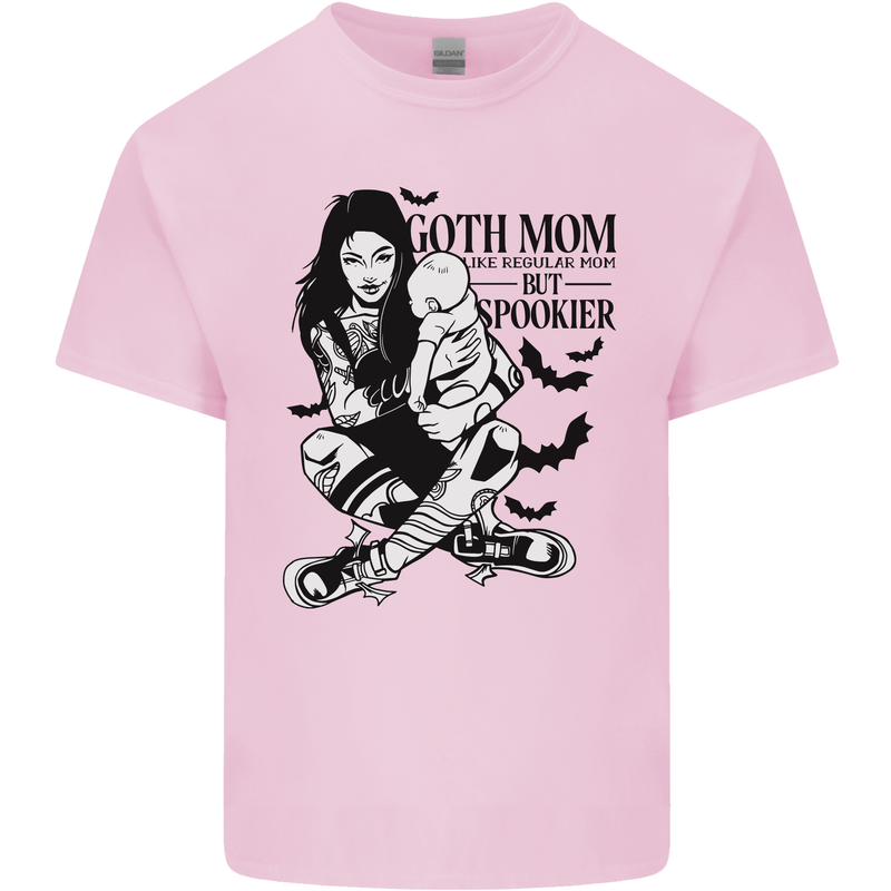 Goth Mum Like a Regular but Spookier Gothic Kids T-Shirt Childrens Light Pink