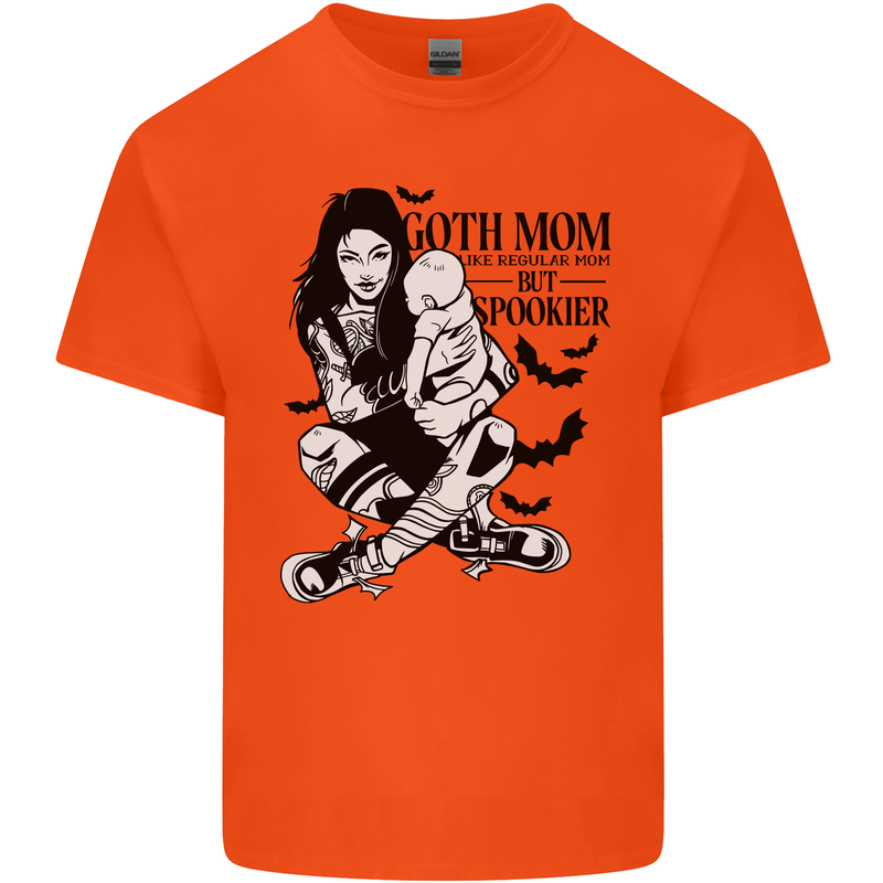 Goth Mum Like a Regular but Spookier Gothic Kids T-Shirt Childrens Orange