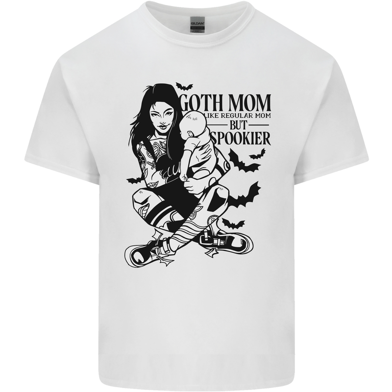 Goth Mum Like a Regular but Spookier Gothic Kids T-Shirt Childrens White