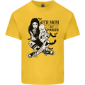 Goth Mum Like a Regular but Spookier Gothic Kids T-Shirt Childrens Yellow