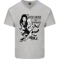 Goth Mum Like a Regular but Spookier Gothic Mens V-Neck Cotton T-Shirt Sports Grey