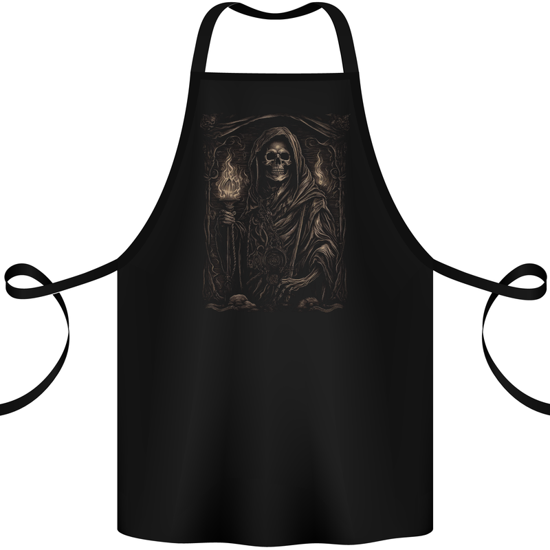 Gothic Grim Reaper Goth Heavy Metal Skull 10 Cotton Apron 100% Organic Black