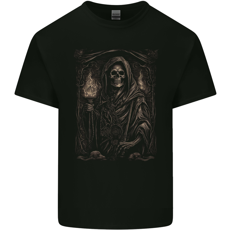 Gothic Grim Reaper Goth Heavy Metal Skull 10 Kids T-Shirt Childrens Black