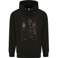 Gothic Grim Reaper Goth Heavy Metal Skull 10 Mens 80% Cotton Hoodie Black