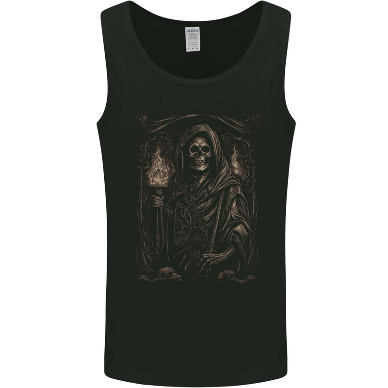 Gothic Grim Reaper Goth Heavy Metal Skull 10 Mens Vest Tank Top Black