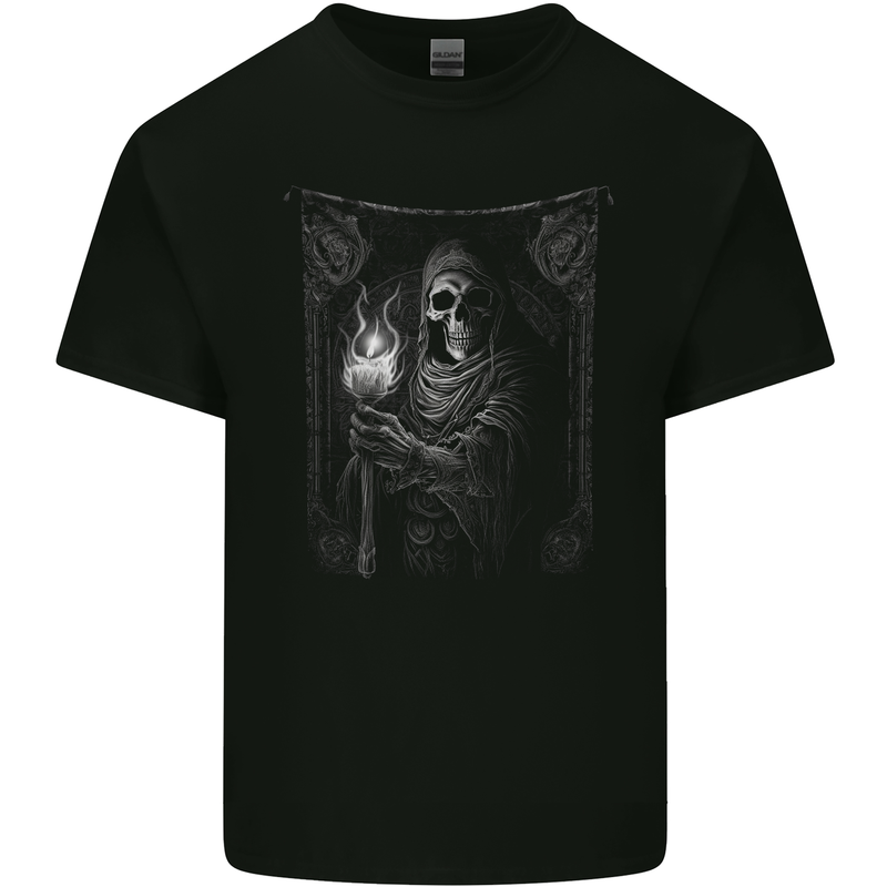 Gothic Grim Reaper Goth Heavy Metal Skull 12 Kids T-Shirt Childrens Black
