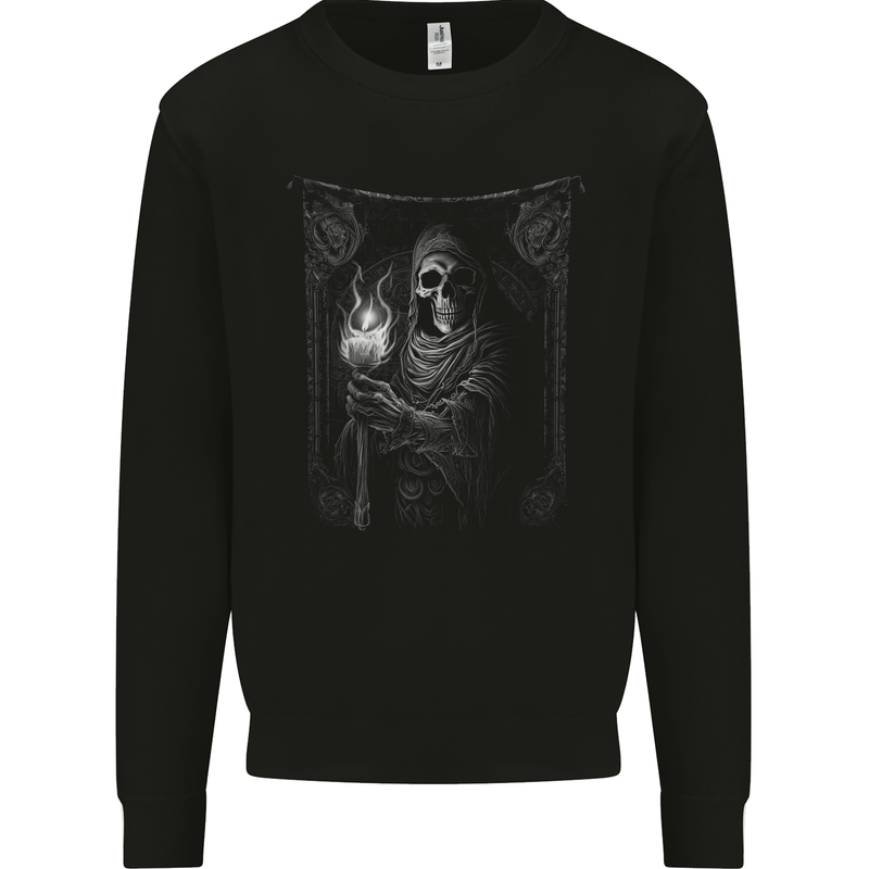 Gothic Grim Reaper Goth Heavy Metal Skull 12 Mens Sweatshirt Jumper Black