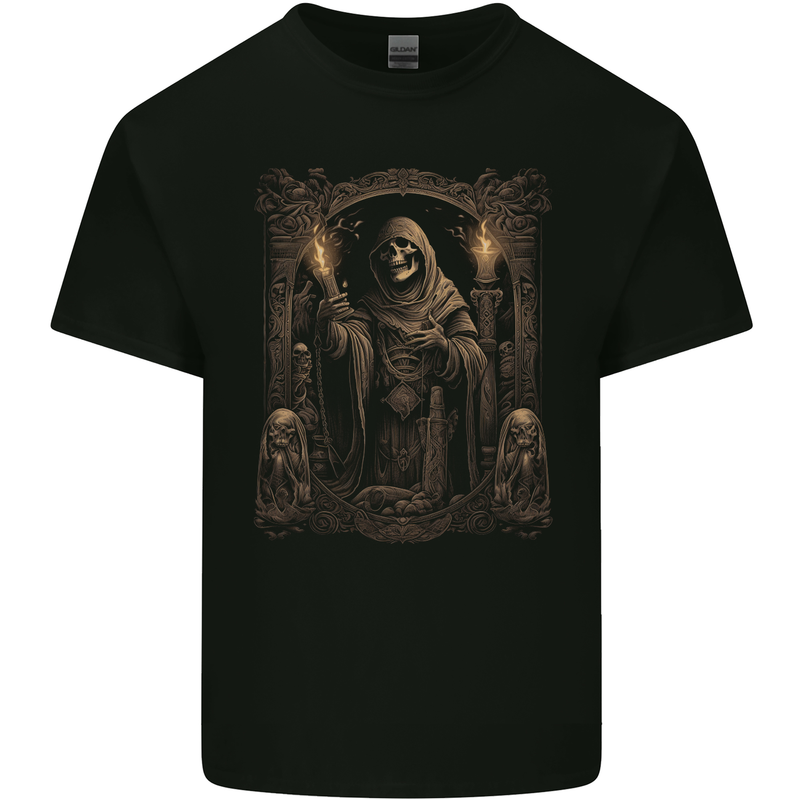 Gothic Grim Reaper Goth Heavy Metal Skull 13 Kids T-Shirt Childrens Black