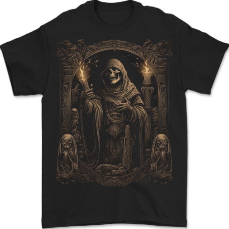 Gothic Grim Reaper Goth Heavy Metal Skull 13 Mens T-Shirt 100% Cotton BLACK