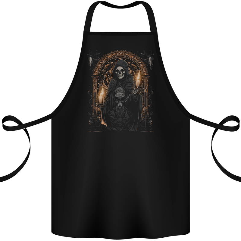Gothic Grim Reaper Goth Heavy Metal Skull 14 Cotton Apron 100% Organic Black