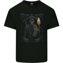 Gothic Grim Reaper Goth Heavy Metal Skull 2 Kids T-Shirt Childrens Black