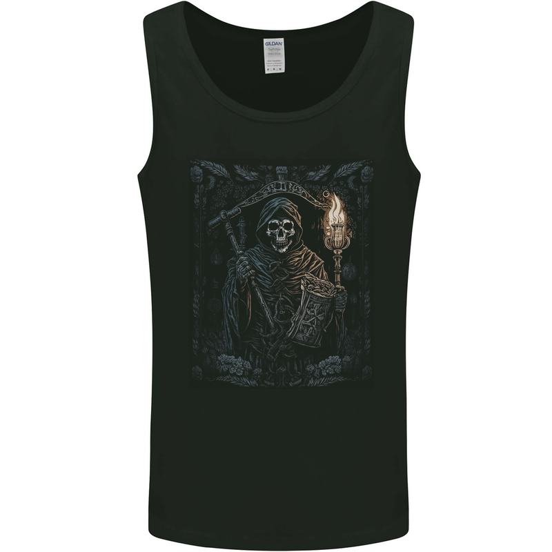Gothic Grim Reaper Goth Heavy Metal Skull 2 Mens Vest Tank Top Black