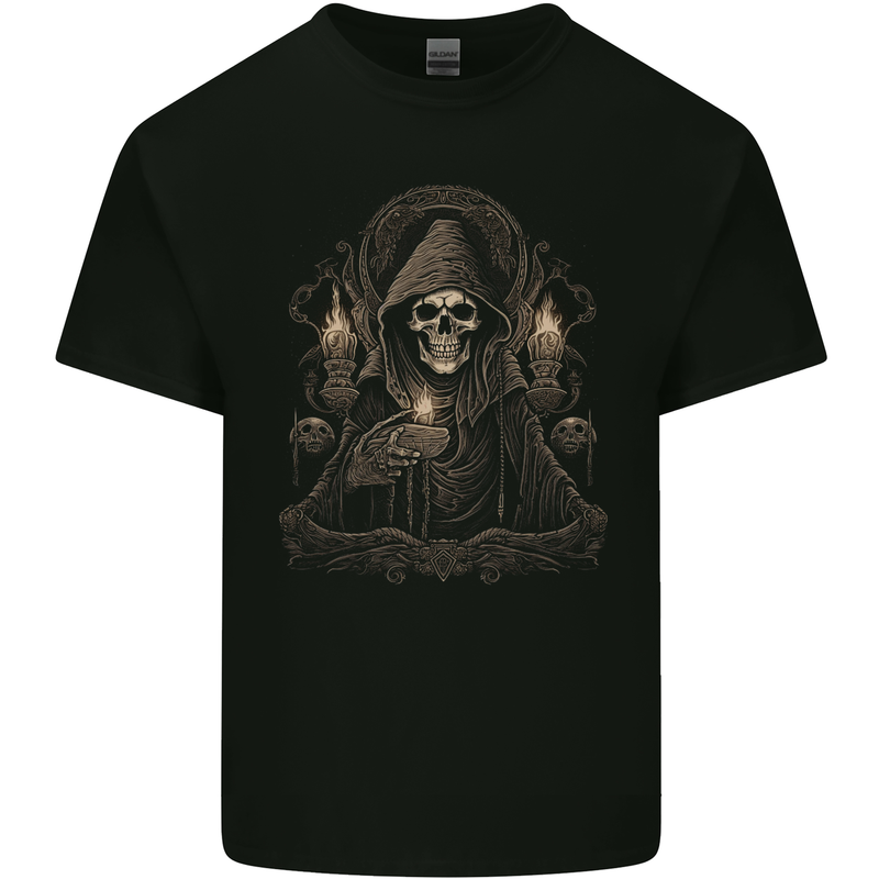 Gothic Grim Reaper Goth Heavy Metal Skull 3 Kids T-Shirt Childrens Black