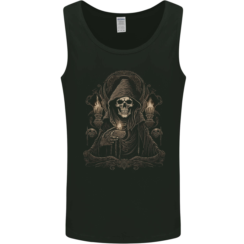 Gothic Grim Reaper Goth Heavy Metal Skull 3 Mens Vest Tank Top Black