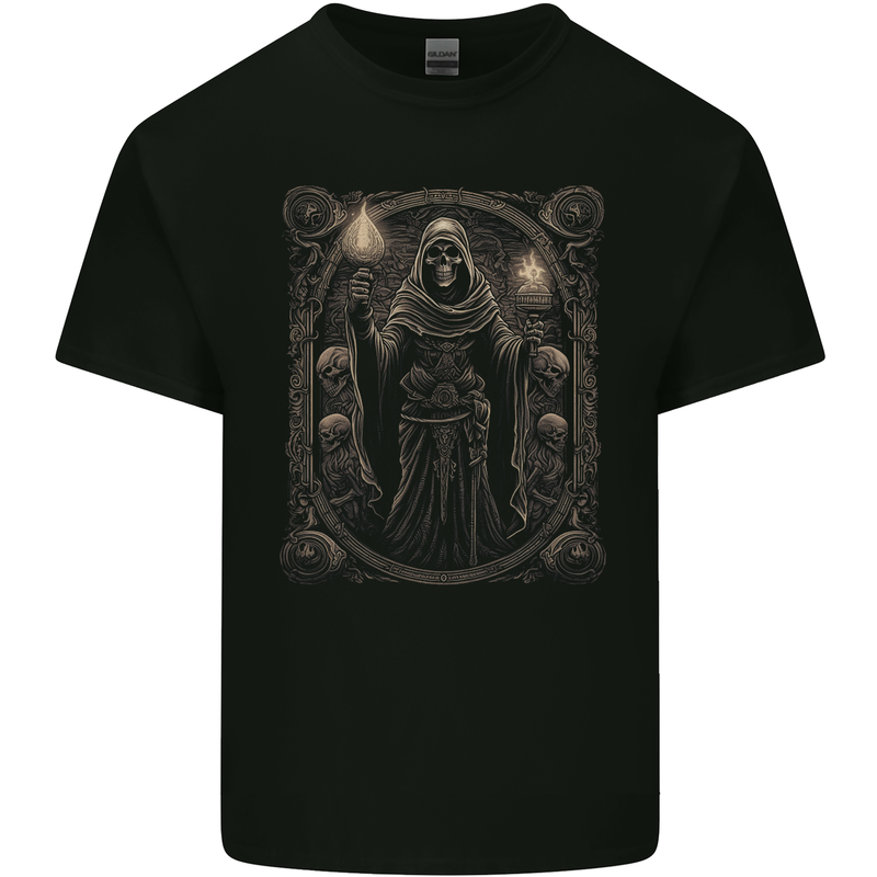 Gothic Grim Reaper Goth Heavy Metal Skull 4 Kids T-Shirt Childrens Black