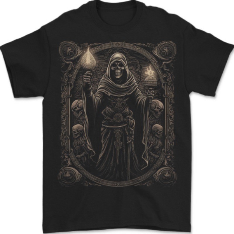 Gothic Grim Reaper Goth Heavy Metal Skull 4 Mens T-Shirt 100% Cotton BLACK