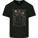 Gothic Grim Reaper Goth Heavy Metal Skull 4 Mens V-Neck Cotton T-Shirt Black