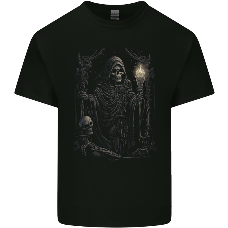 Gothic Grim Reaper Goth Heavy Metal Skull 5 Kids T-Shirt Childrens Black