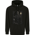 Gothic Grim Reaper Goth Heavy Metal Skull 5 Mens 80% Cotton Hoodie Black