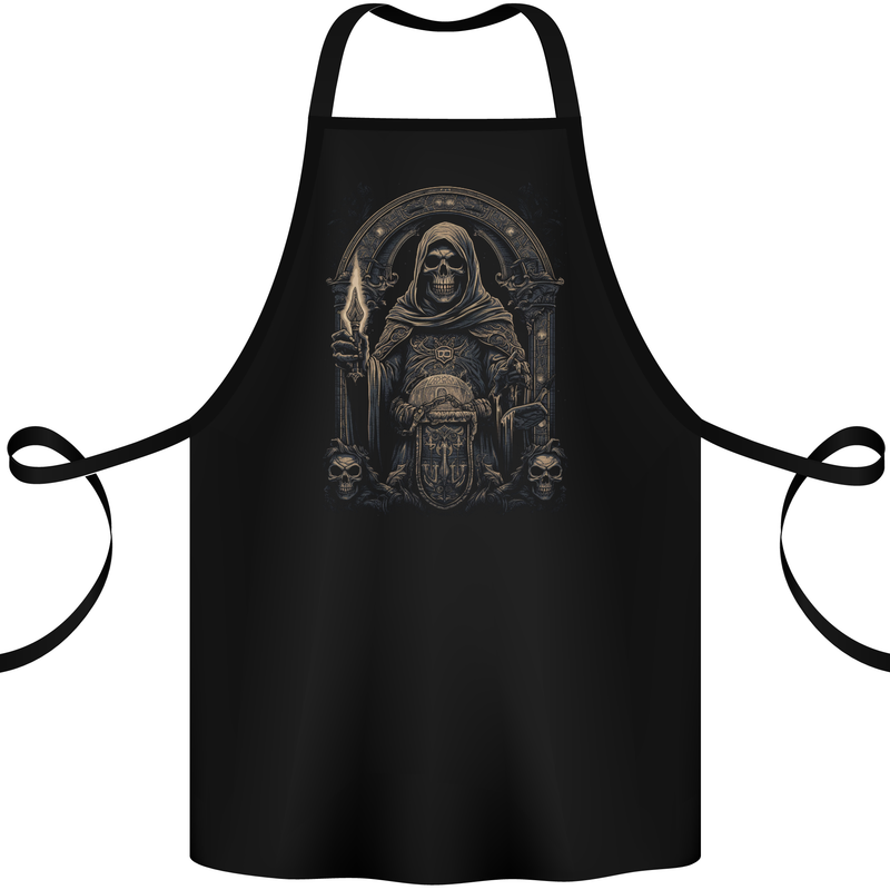 Gothic Grim Reaper Goth Heavy Metal Skull 7 Cotton Apron 100% Organic Black