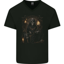 Gothic Grim Reaper Goth Heavy Metal Skull 8 Mens V-Neck Cotton T-Shirt Black
