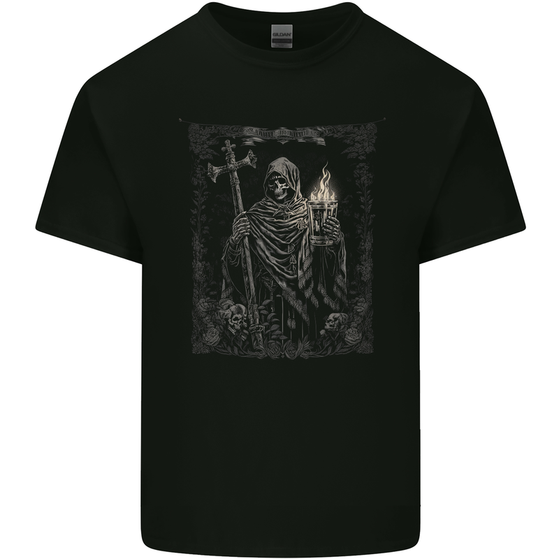 Gothic Grim Reaper Goth Heavy Metal Skull 9 Kids T-Shirt Childrens Black