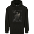 Gothic Grim Reaper Goth Heavy Metal Skull 9 Mens 80% Cotton Hoodie Black