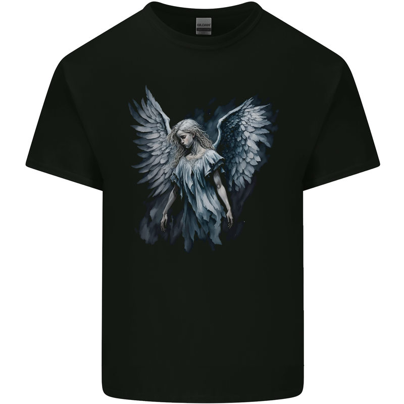 Gothic Guardian Angel Fantasy Goth Kids T-Shirt Childrens Black