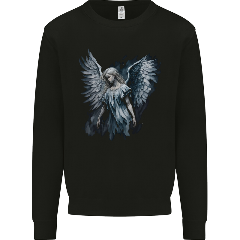 Gothic Guardian Angel Fantasy Goth Mens Sweatshirt Jumper Black