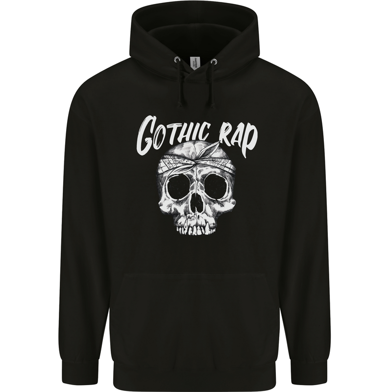 Gothic Rap Skull Hip Hop Music Gangster Mens 80% Cotton Hoodie Black