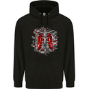 Gothic Rib Cage Skeleton Skull Goth Fantasy Mens 80% Cotton Hoodie Black