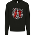 Gothic Rib Cage Skeleton Skull Goth Fantasy Mens Sweatshirt Jumper Black