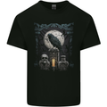 Gothic Skull and Crow With Arch and Moon Kids T-Shirt Childrens Black
