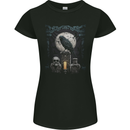 Gothic Skull and Crow With Arch and Moon Womens Petite Cut T-Shirt Black