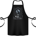 Gothic Skull and Crow With and Arch Cotton Apron 100% Organic Black