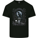 Gothic Skull and Crow With and Arch Kids T-Shirt Childrens Black