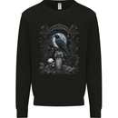 Gothic Skull and Crow With and Arch Mens Sweatshirt Jumper Black