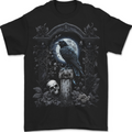 Gothic Skull and Crow With and Arch Mens T-Shirt 100% Cotton BLACK