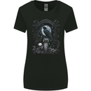Gothic Skull and Crow With and Arch Womens Wider Cut T-Shirt Black