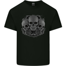 Gothic Skulls Heavy Metal Rock Music Goth Biker Kids T-Shirt Childrens Black