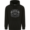 Gothic Skulls Heavy Metal Rock Music Goth Biker Mens 80% Cotton Hoodie Black