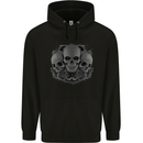 Gothic Skulls Heavy Metal Rock Music Goth Biker Mens 80% Cotton Hoodie Black