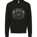 Gothic Skulls Heavy Metal Rock Music Goth Biker Mens Sweatshirt Jumper Black