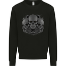 Gothic Skulls Heavy Metal Rock Music Goth Biker Mens Sweatshirt Jumper Black