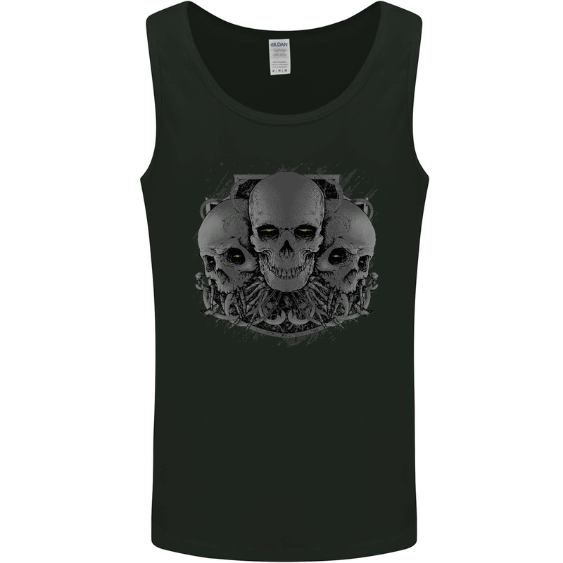 Gothic Skulls Heavy Metal Rock Music Goth Biker Mens Vest Tank Top Black