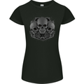 Gothic Skulls Heavy Metal Rock Music Goth Biker Womens Petite Cut T-Shirt Black