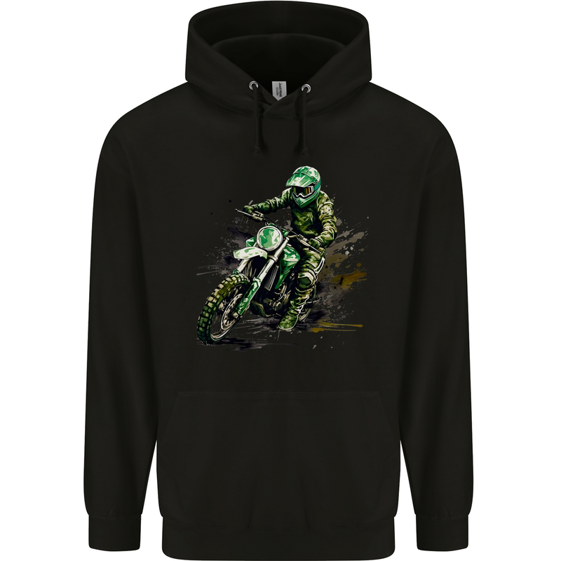 Graffiti Motorcross MotoX Motorbike Biker Mens 80% Cotton Hoodie Black